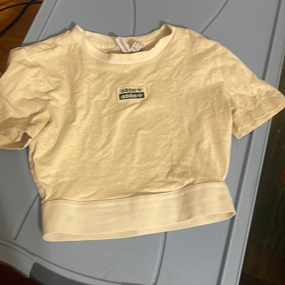 Adidas beige crop top